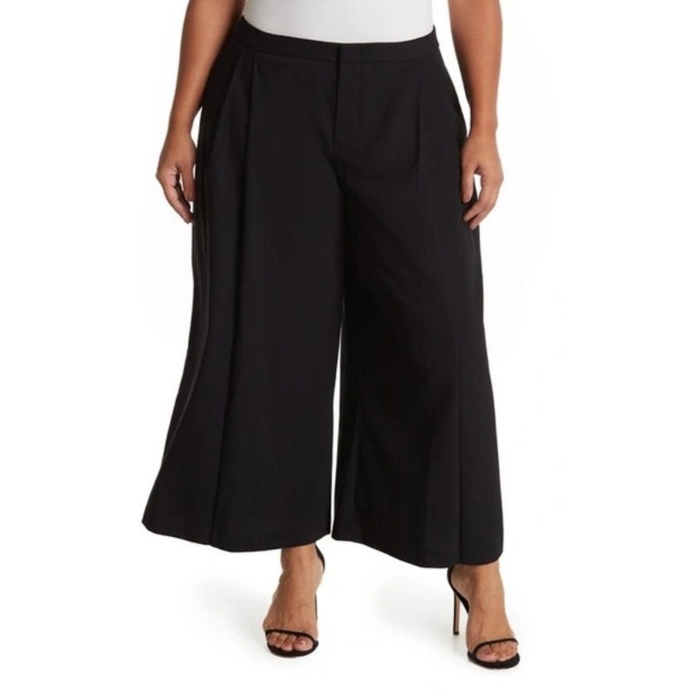 NWT Vince Pleat Front Wool Blend Culottes Pants Size 24 Plus Black Office Career